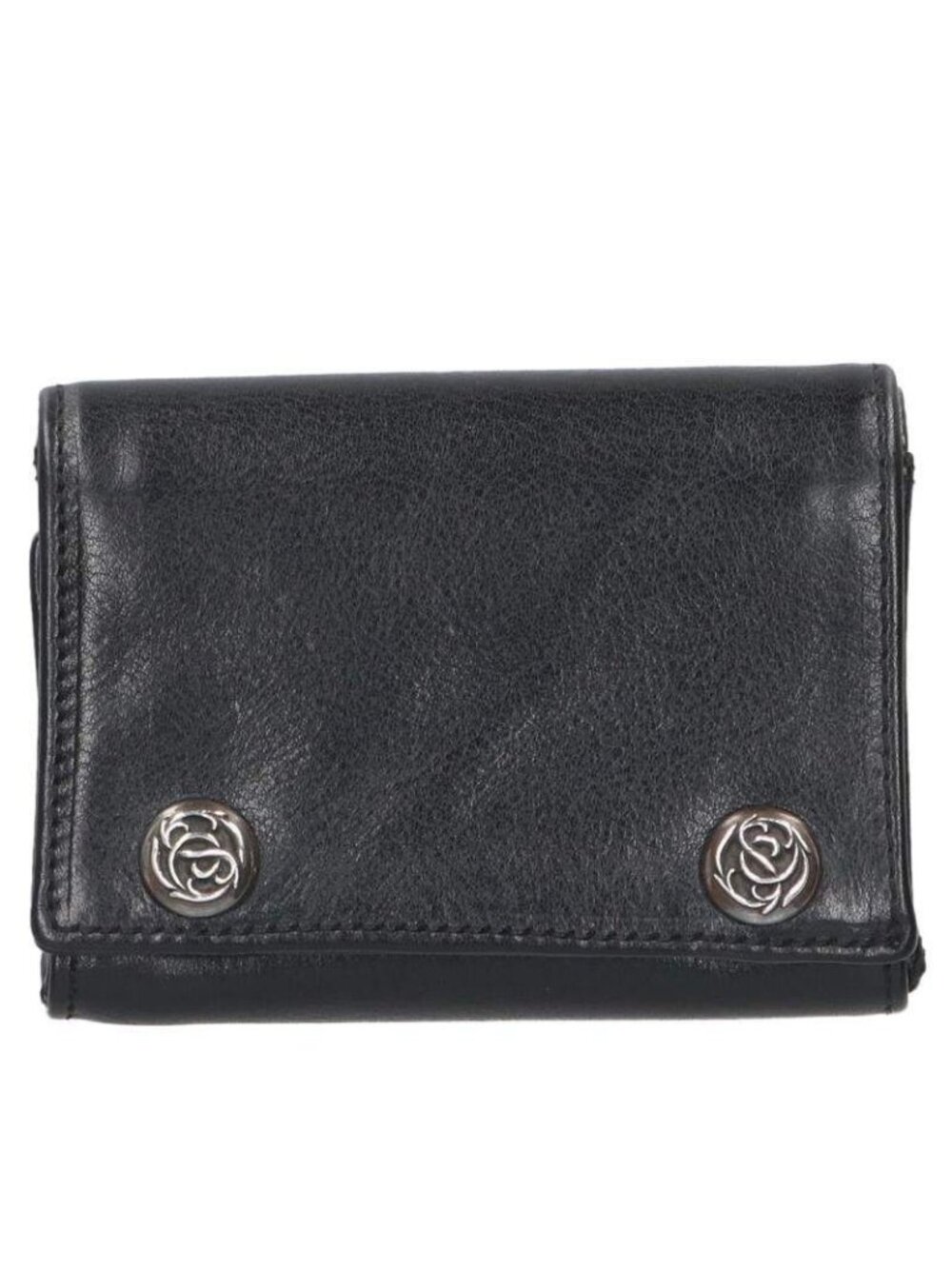 Chrome Hearts Floral Button Leather Wallet